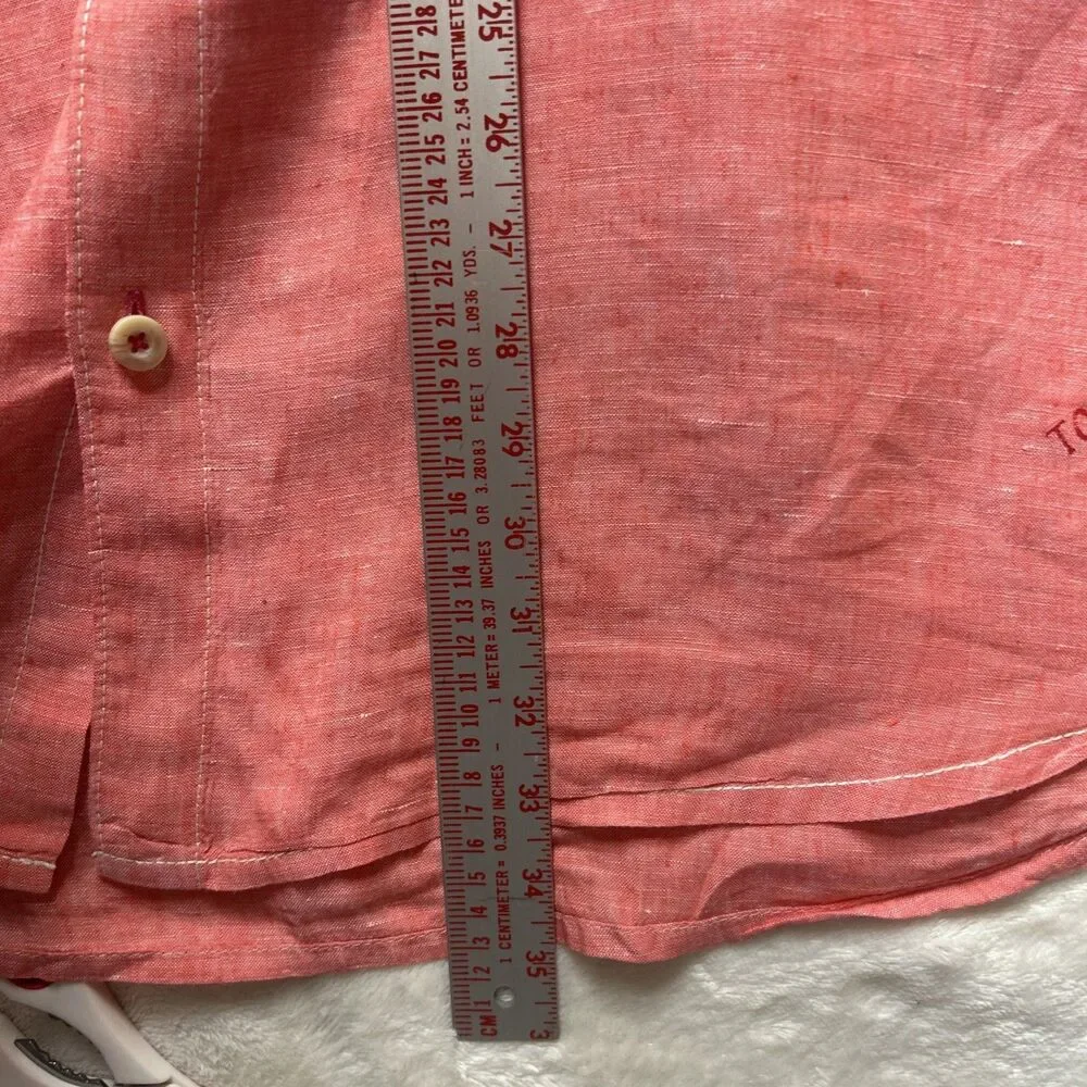TOMMY BAHAMA RELAX Men's Coral 100% Linen Buttoned L/S Shirt Sz 2XL TTG